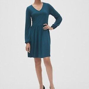 NWT GAP Constellation Blue Fit and Flare Blouson Sleeve Dress, Medium